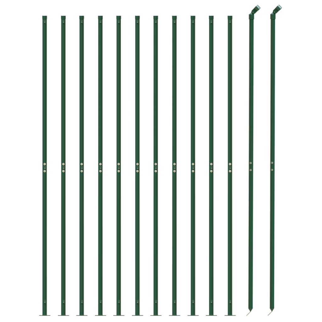 vidaXL Wire Mesh Fence with Flange Green 0.8x25 m