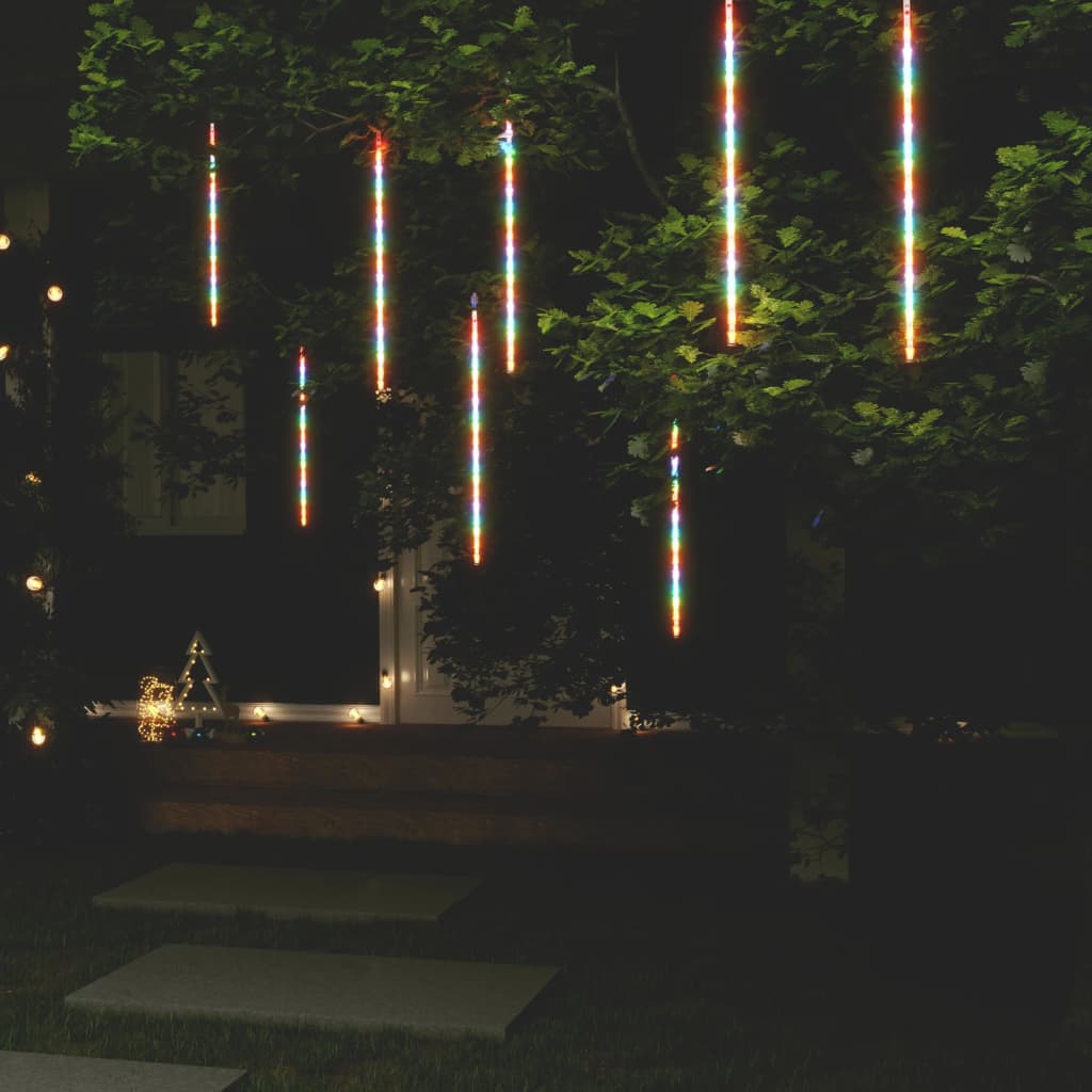 vidaXL Meteor Lights 8 pcs 50 cm Colourful 288 LEDs Indoor Outdoor