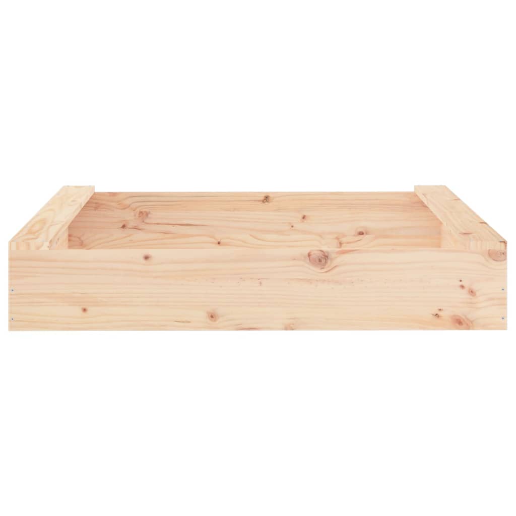 vidaXL Sandbox with Seats Square Solid Wood Pine