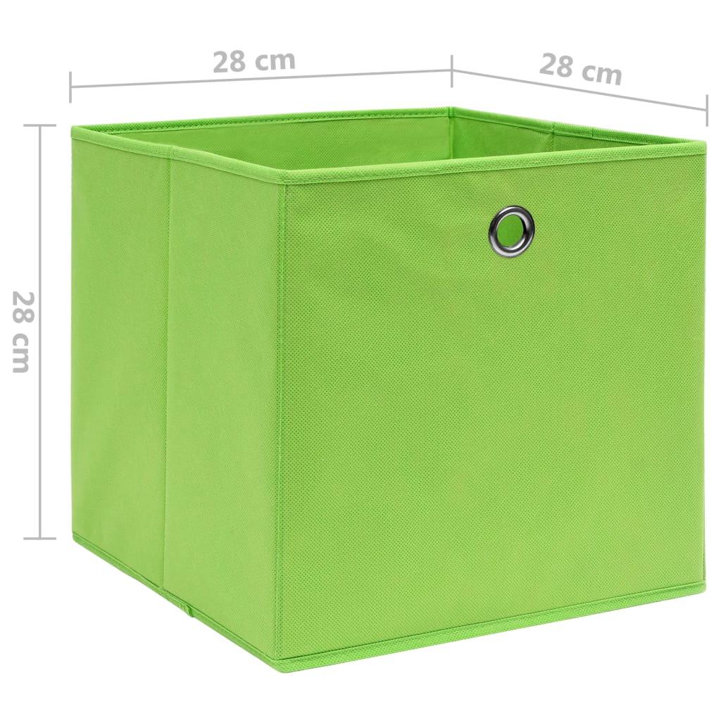 vidaXL Storage Boxes 4 pcs Non-woven Fabric 28x28x28 cm Green