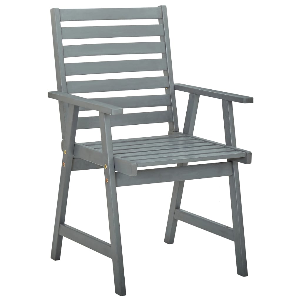 vidaXL Outdoor Dining Chairs 6 pcs Grey Solid Acacia Wood