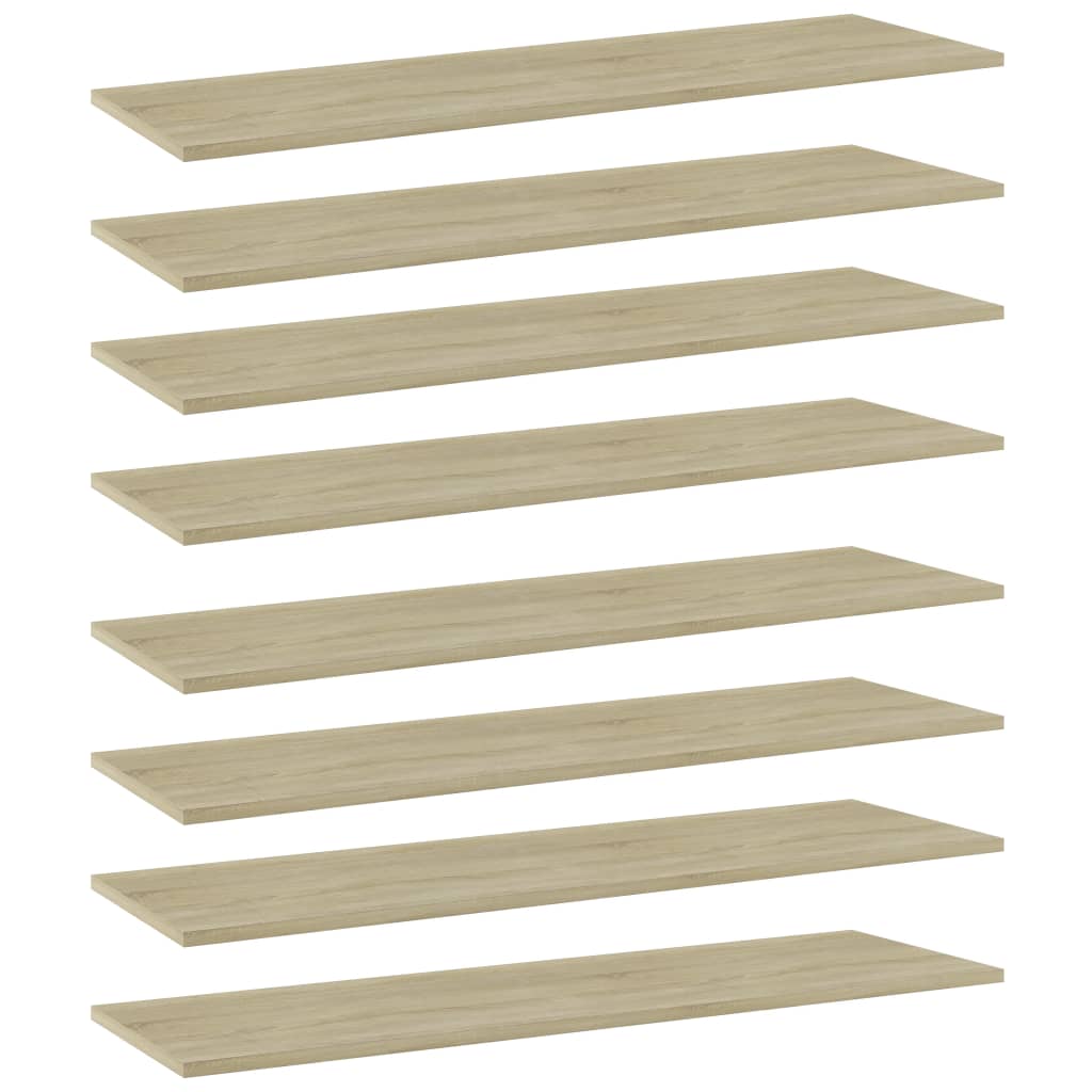vidaXL Bookshelf Boards 8 pcs Sonoma Oak 100x30x1.5 cm Engineered Wood