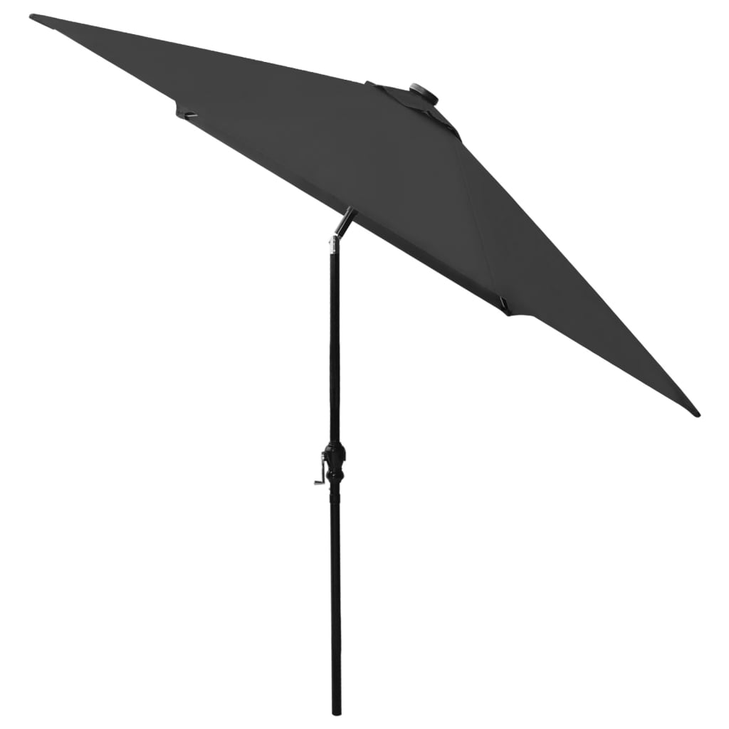vidaXL Parasol with LEDs and Steel Pole Black 2x3 m