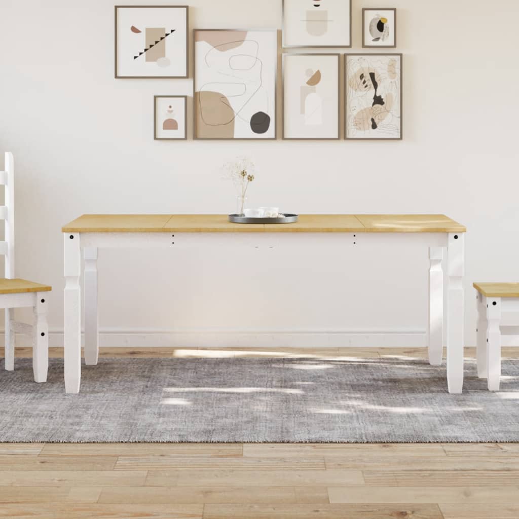 vidaXL Dining Table Corona White 180x90x75 cm Solid Wood Pine