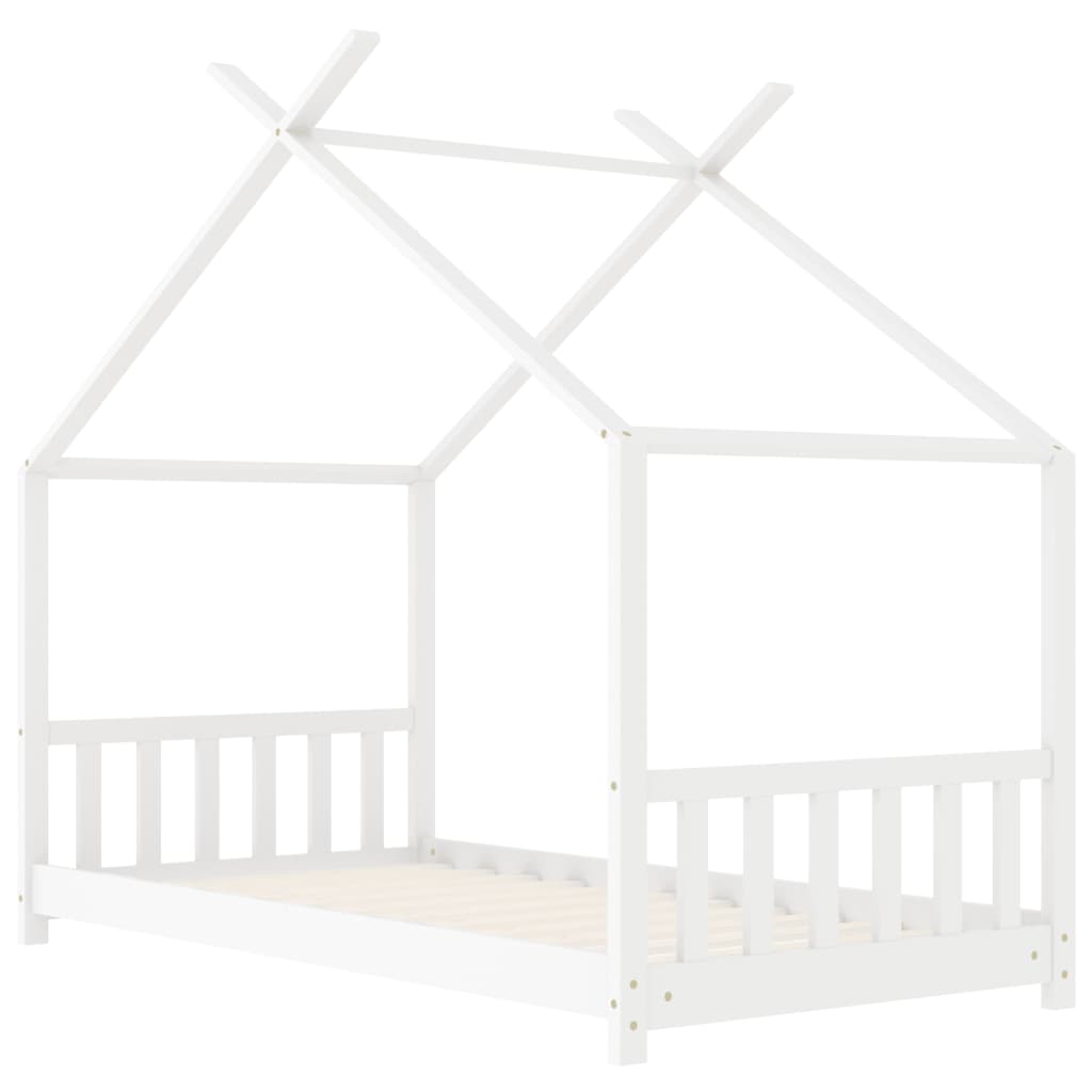vidaXL Kids Bed Frame White Solid Pine Wood 70x140 cm