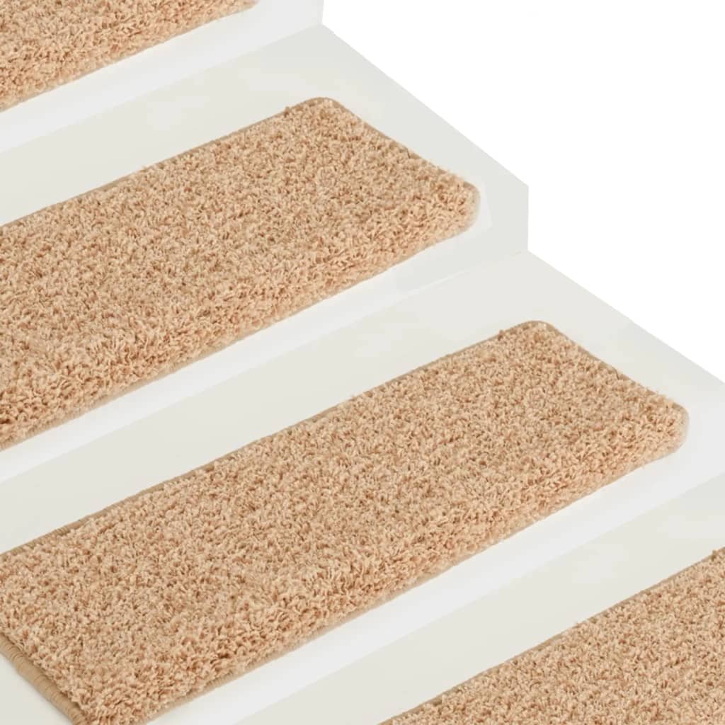 vidaXL Carpet Stair Treads 15 pcs 65x21x4 cm Gold