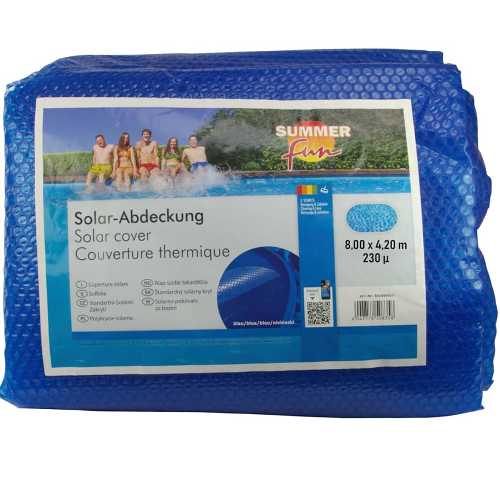 Summer Fun Summer Pool Solar Cover Oval 800x420 cm PE Blue