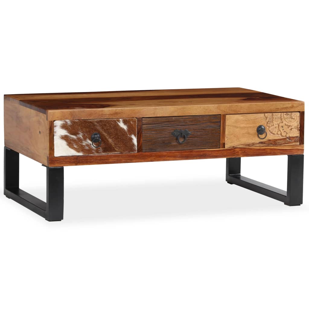 vidaXL Coffee Table Solid Sheesham Wood 90x50x35 cm