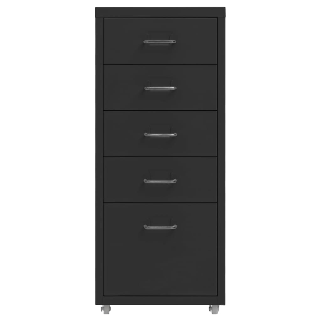 vidaXL Mobile File Cabinet Black 28x41x69 cm Metal