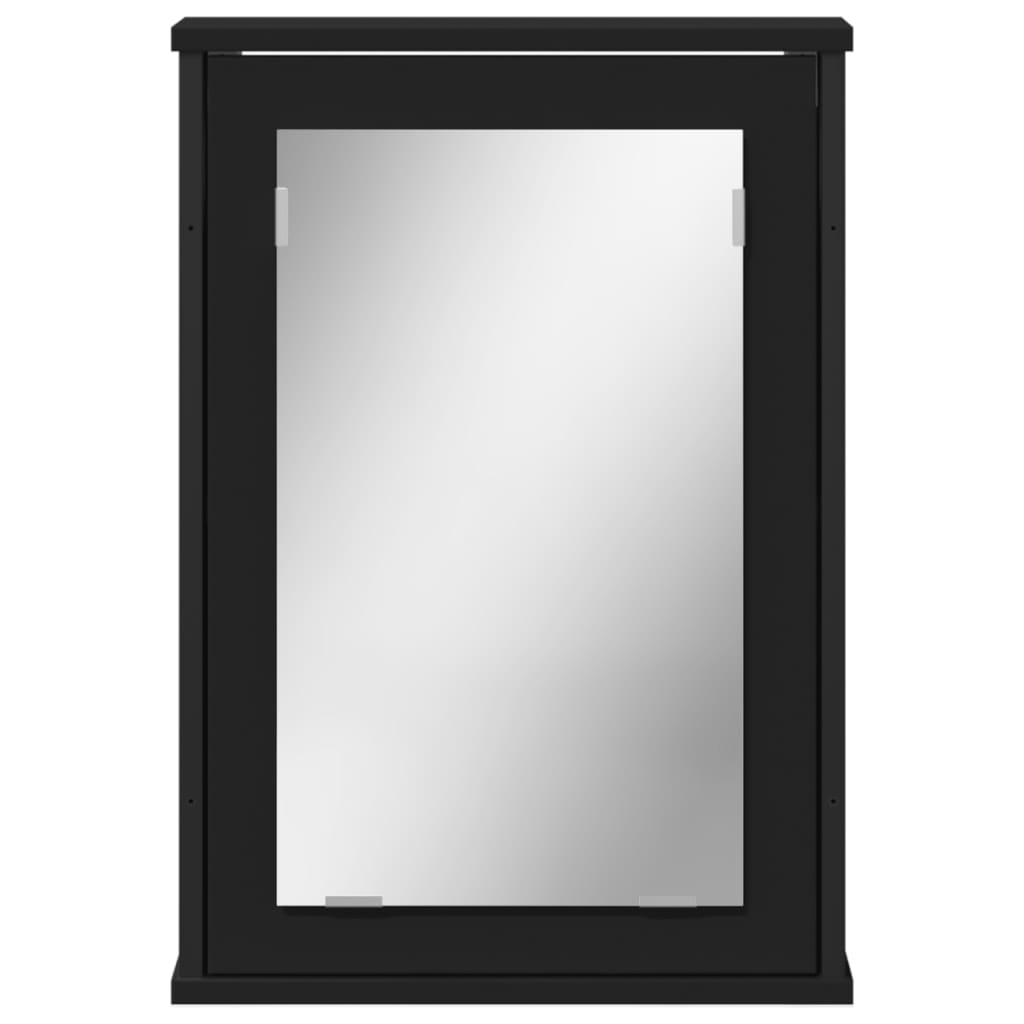 vidaXL Bathroom Mirror Cabinet Black 42x12x60 cm Engineered Wood