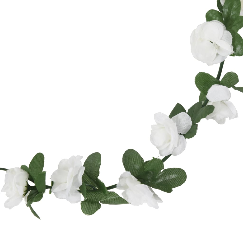 vidaXL Artificial Flower Garlands 6 pcs Spring White 250 cm