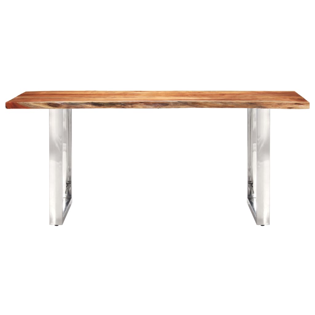 vidaXL Dining Table with Live Edges Solid Acacia Wood 200 cm 3.8 cm