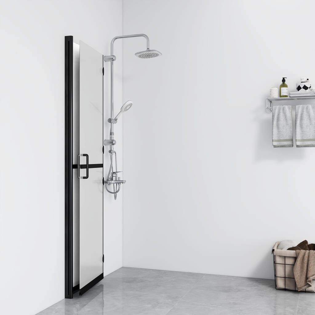 vidaXL Foldable Walk-in Shower Wall Frosted ESG Glass 110x190 cm