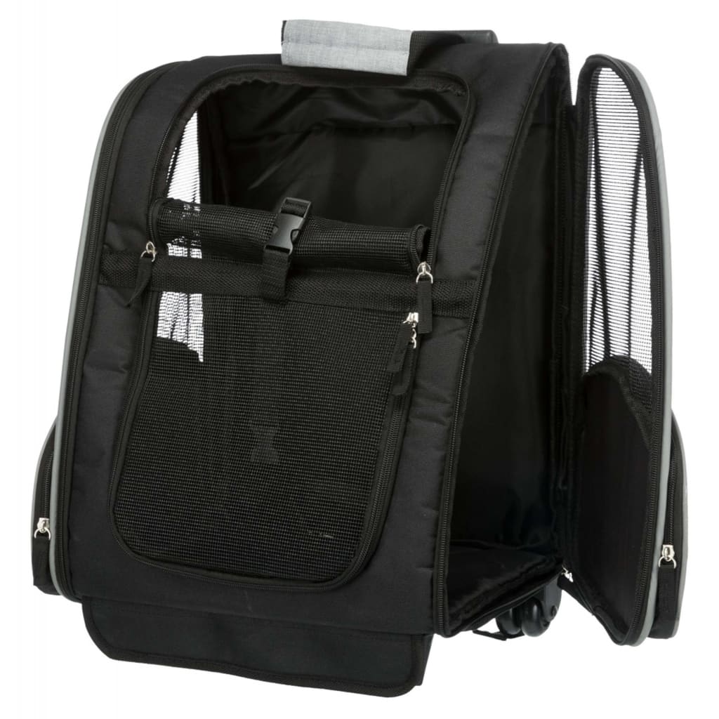 TRIXIE Pet Trolley Backpack Black and Grey