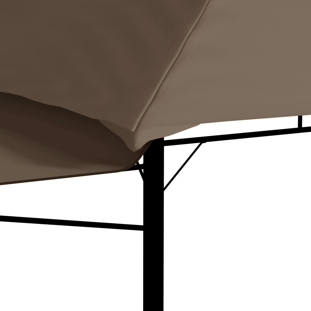 vidaXL Gazebo with Double Extending Roofs 3x3x2.75 m Taupe 180g/m²