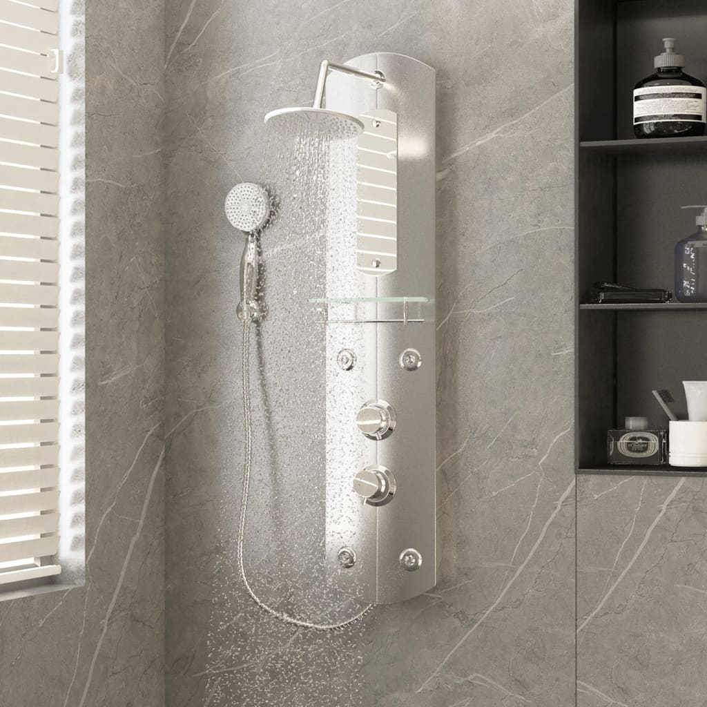 vidaXL Shower Panel Unit 25x43x110 cm Silver
