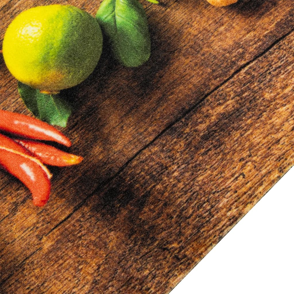 vidaXL Kitchen Rug Washable Spices 60x180 cm Velvet