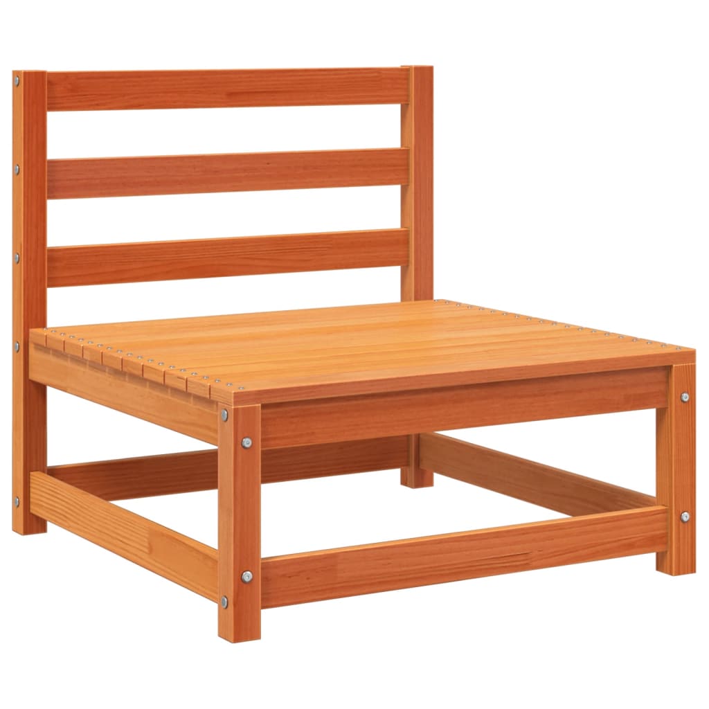 vidaXL Garden Sofa with Footstool 2-Seater Wax Brown Solid Wood Pine