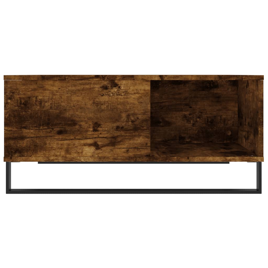 vidaXL Coffee Table Smoked Oak 80x80x36.5 cm Engineered Wood