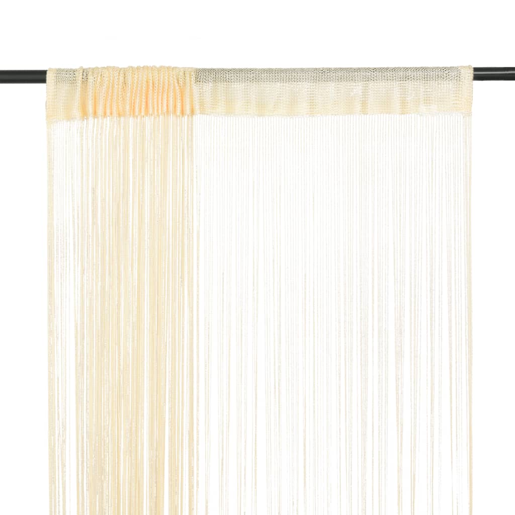 vidaXL String Curtains 2 pcs 140x250 cm Cream