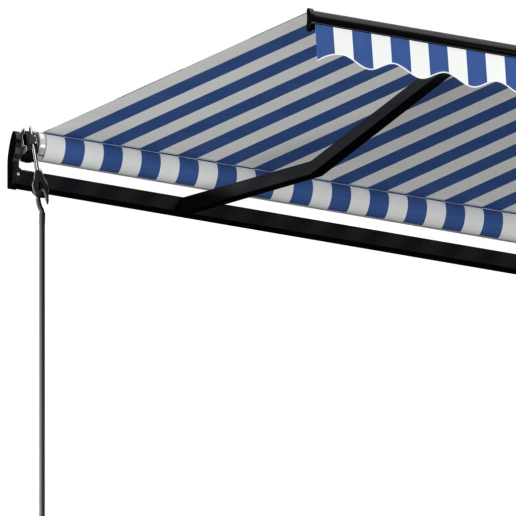vidaXL Automatic Retractable Awning 500x350 cm Blue and White