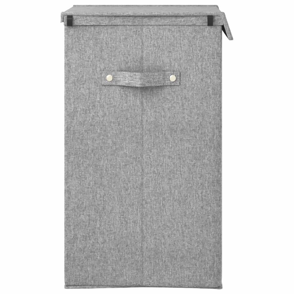 vidaXL Foldable Laundry Hamper Grey 26x34.5x59.5 cm Faux Linen Fabric