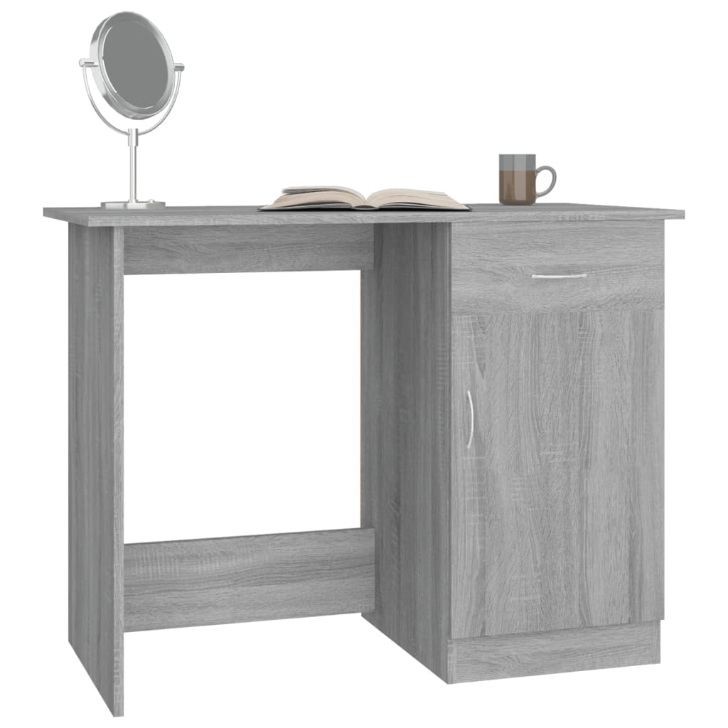 vidaXL Desk Grey Sonoma 100x50x76 cm Engineered Wood