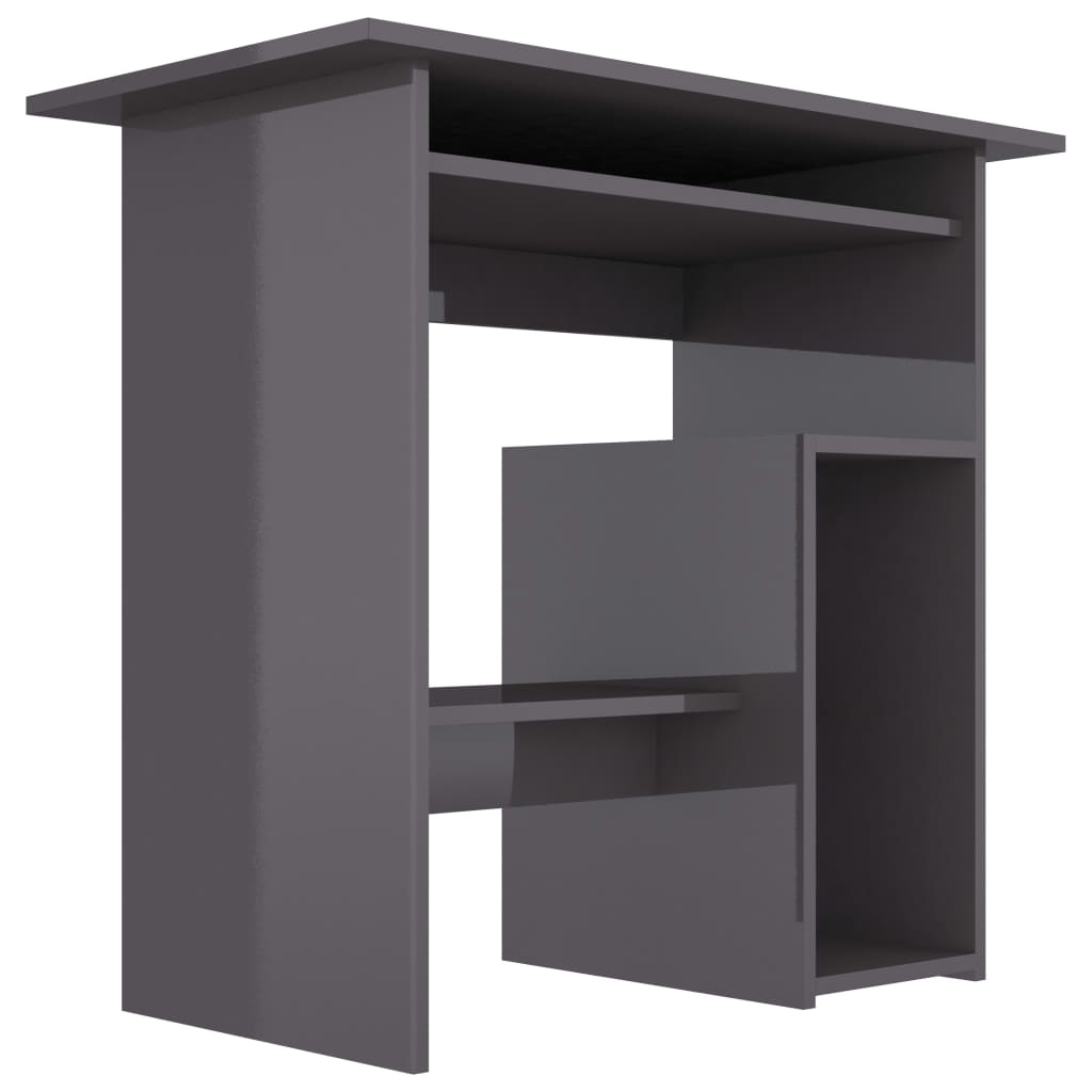 vidaXL Desk High Gloss Grey 80x45x74 cm Engineered Wood