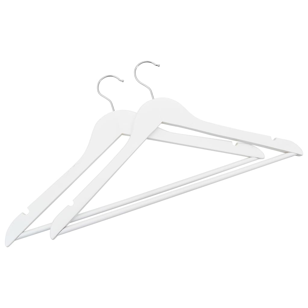 vidaXL 50 pcs Clothes Hanger Set Non-slip White Hardwood