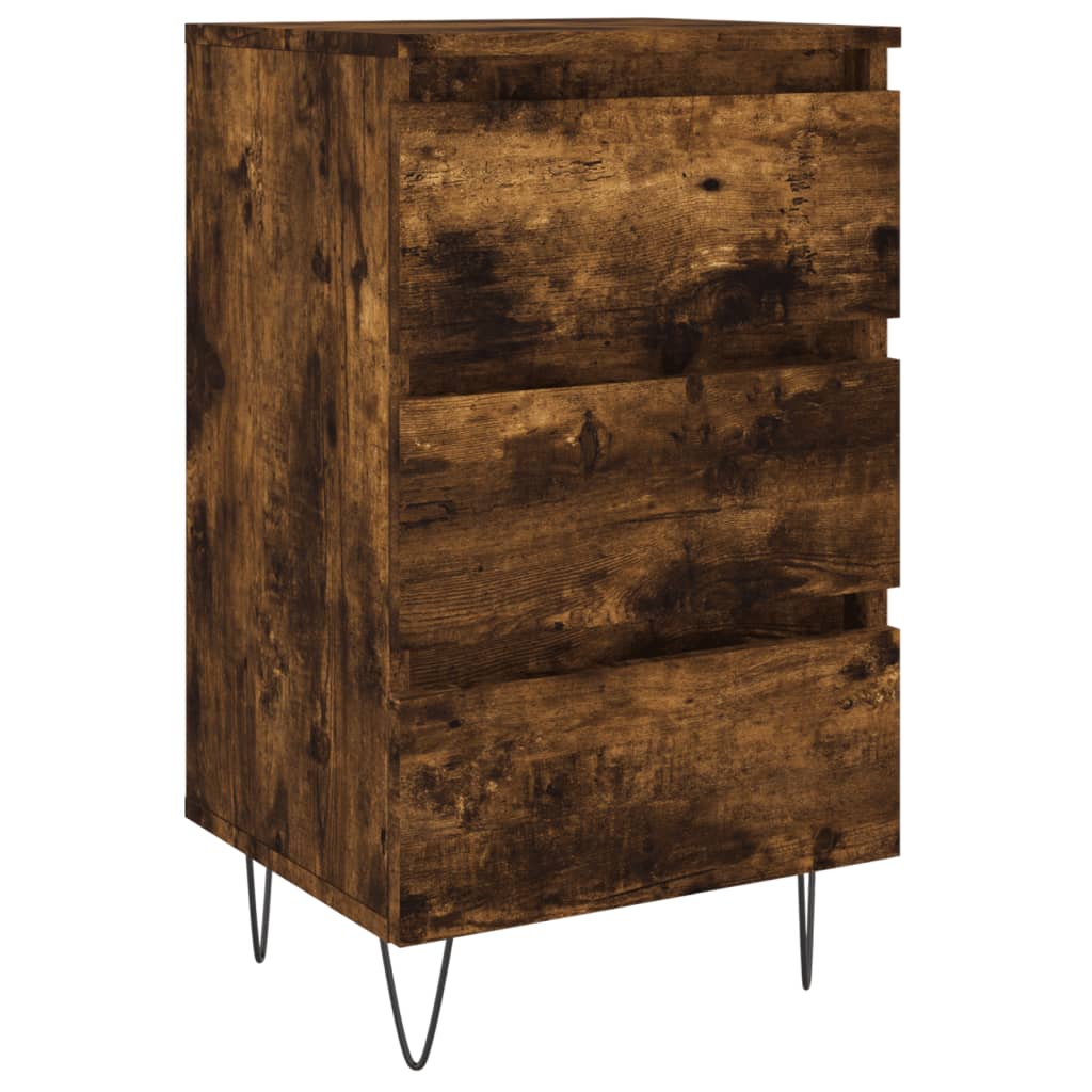 vidaXL Bedside Cabinet Smoked Oak 40x35x69 cm Engineered Wood