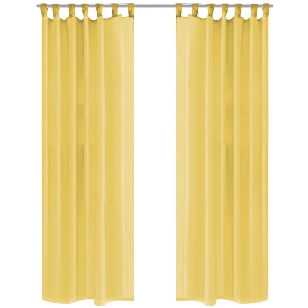 vidaXL Voile Curtains 2 pcs 140x175 cm Yellow
