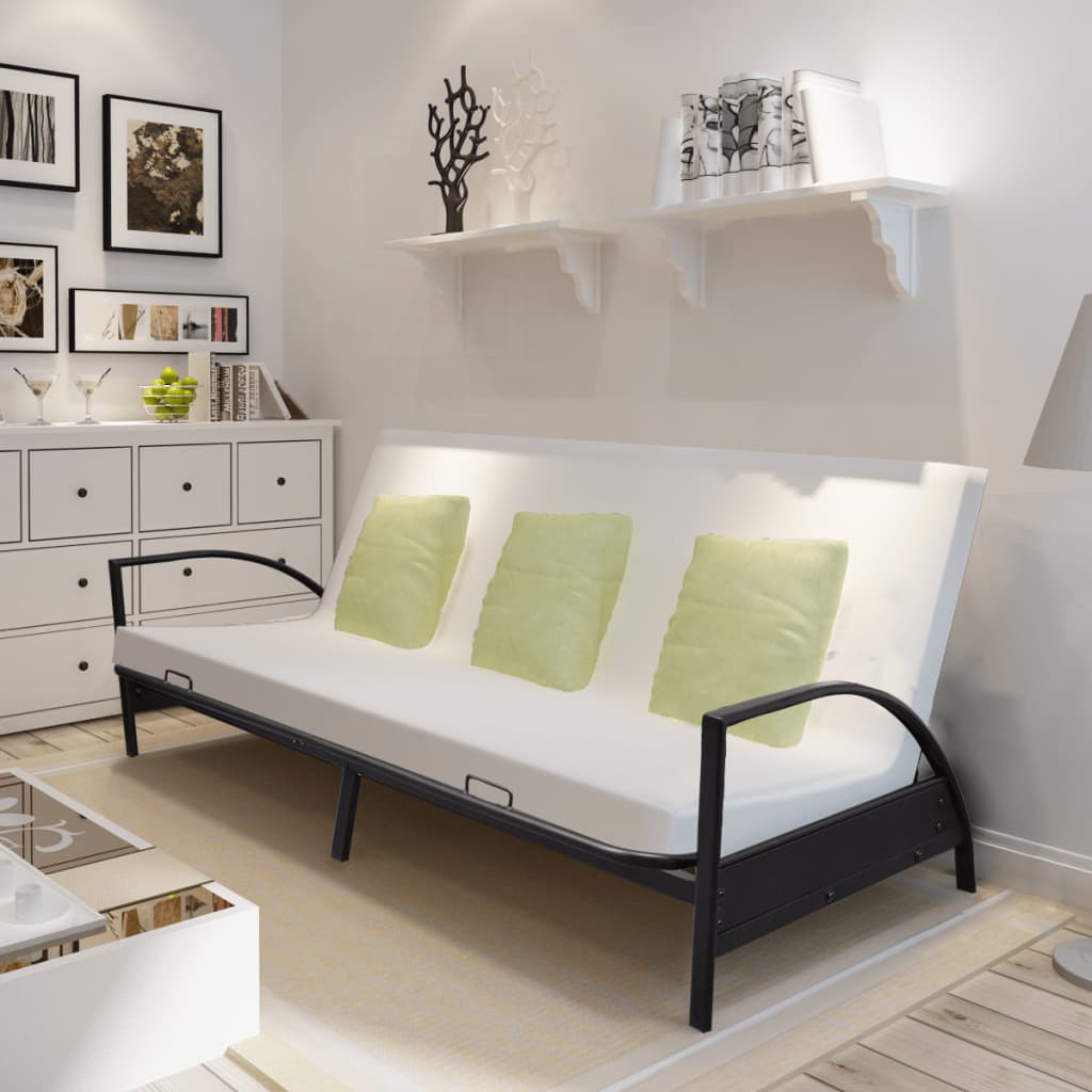vidaXL Sofa Bed Foldable Metal Black