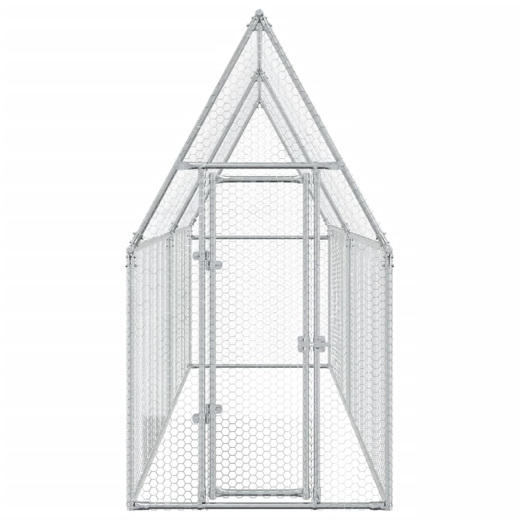 vidaXL Chicken Cage Silver 400x100x190 cm Galvanised Steel