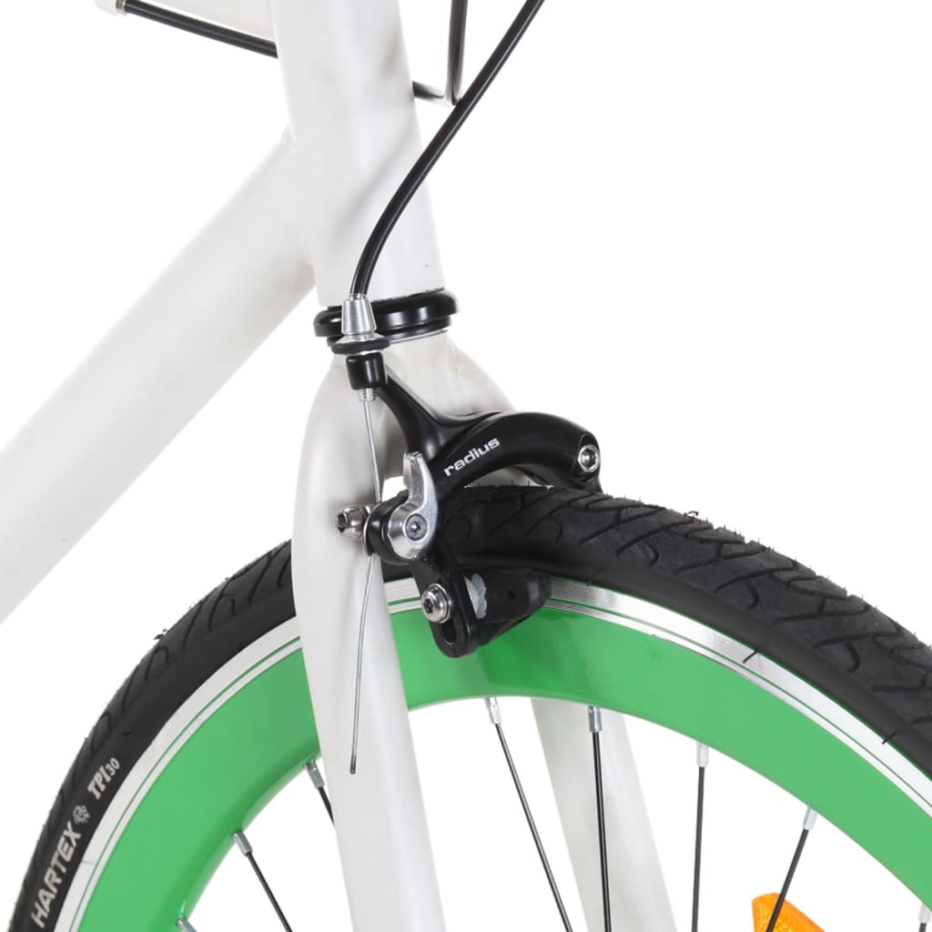vidaXL Fixed Gear Bike White and Green 700c 51 cm