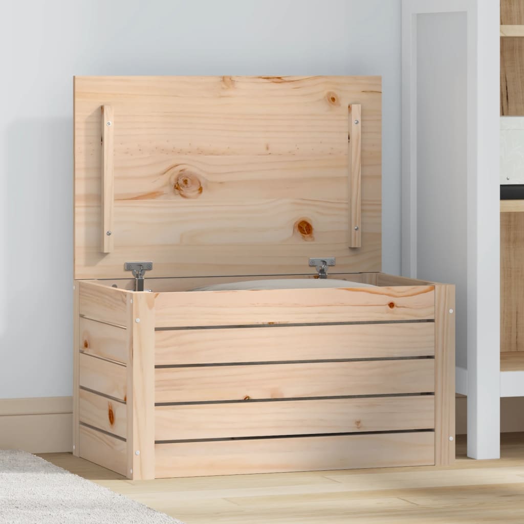 vidaXL Storage Box 59.5x36.5x33 cm Solid Wood Pine