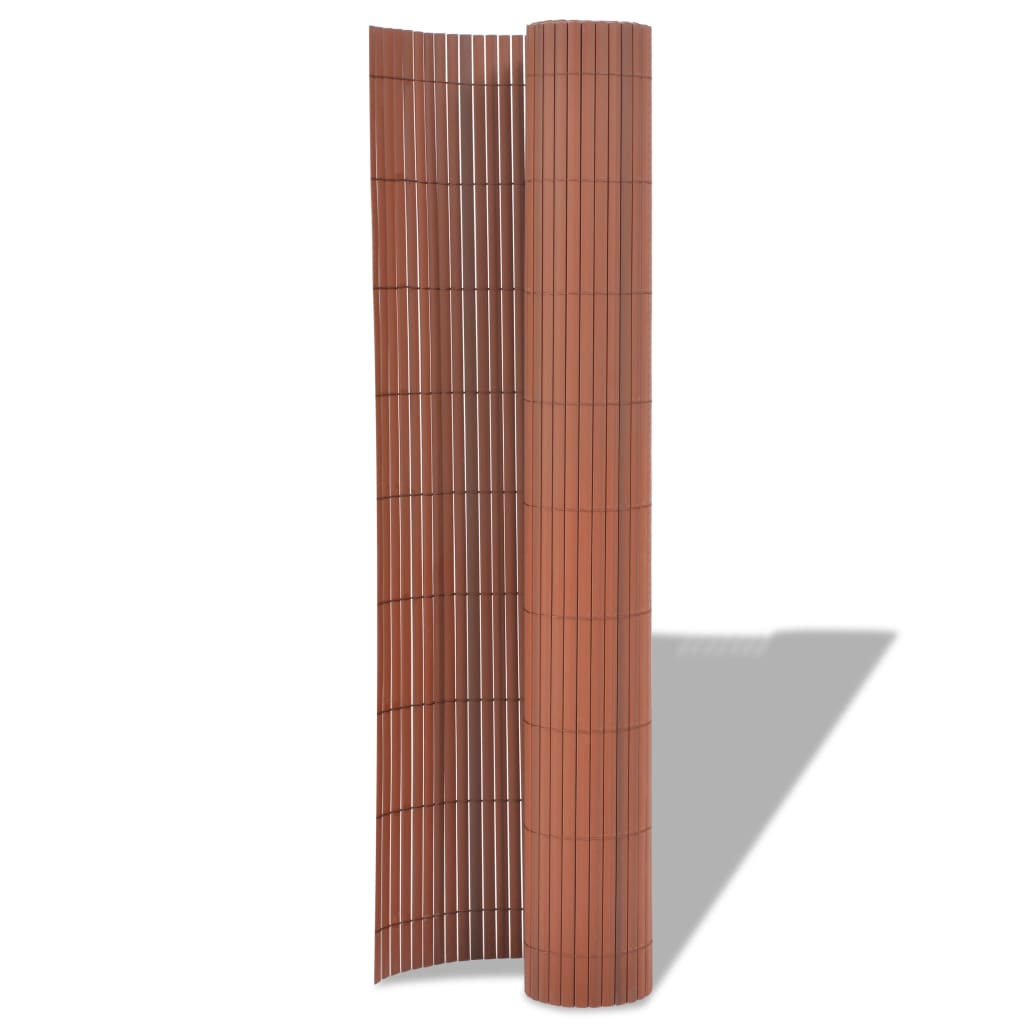 vidaXL Double-Sided Garden Fence PVC 90x300 cm Brown