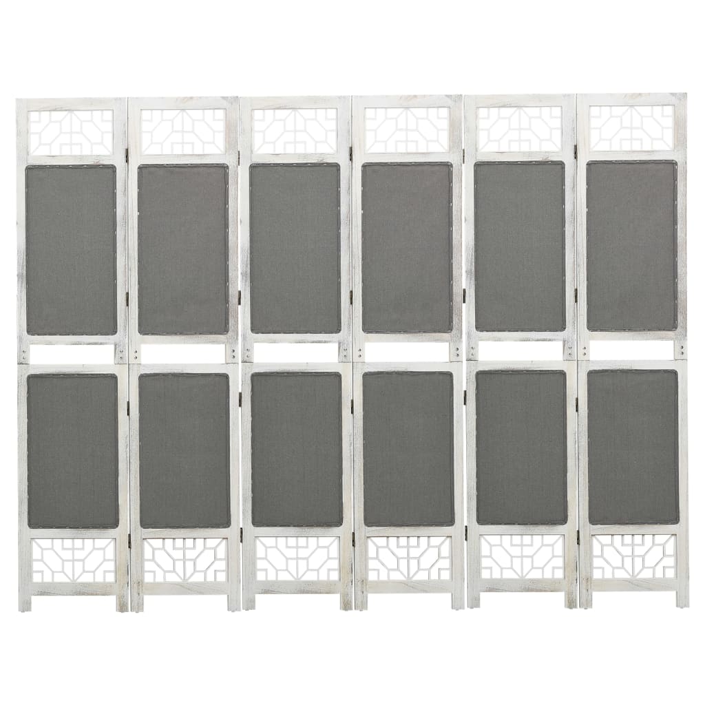 vidaXL 6-Panel Room Divider Grey 210x165 cm Fabric