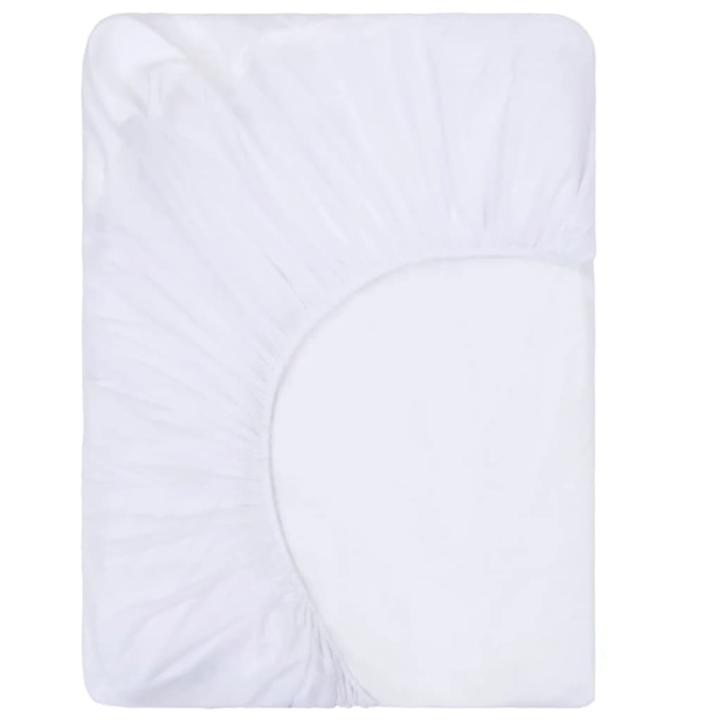 vidaXL Fitted Sheets Waterproof 2 pcs Cotton 100x200 cm White