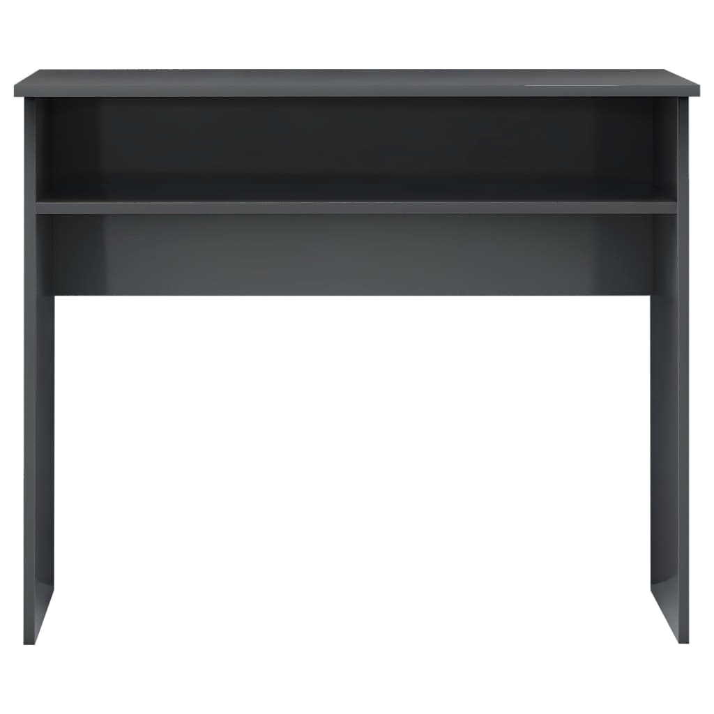 vidaXL Desk High Gloss Grey 90x50x74 cm Engineered Wood