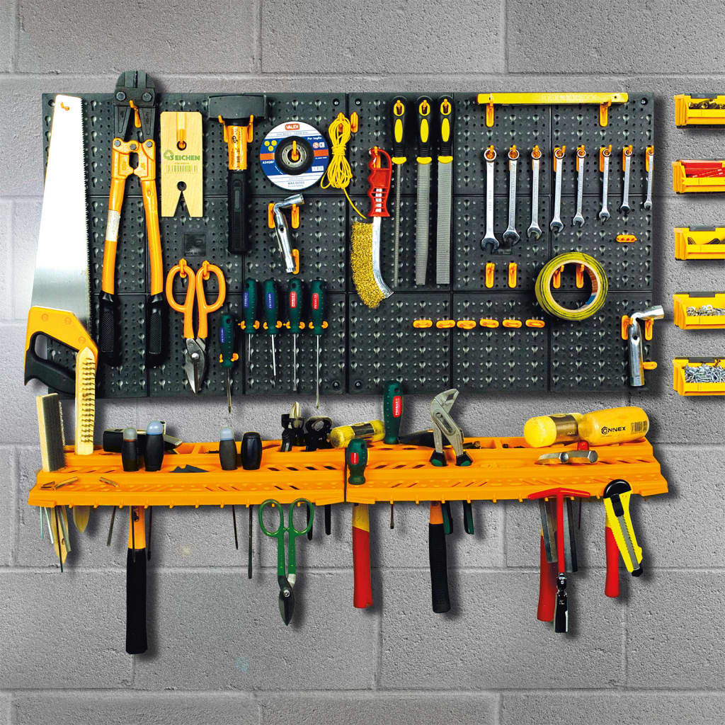 vidaXL Tool Wall 500x1000 mm 50 Hooks PP