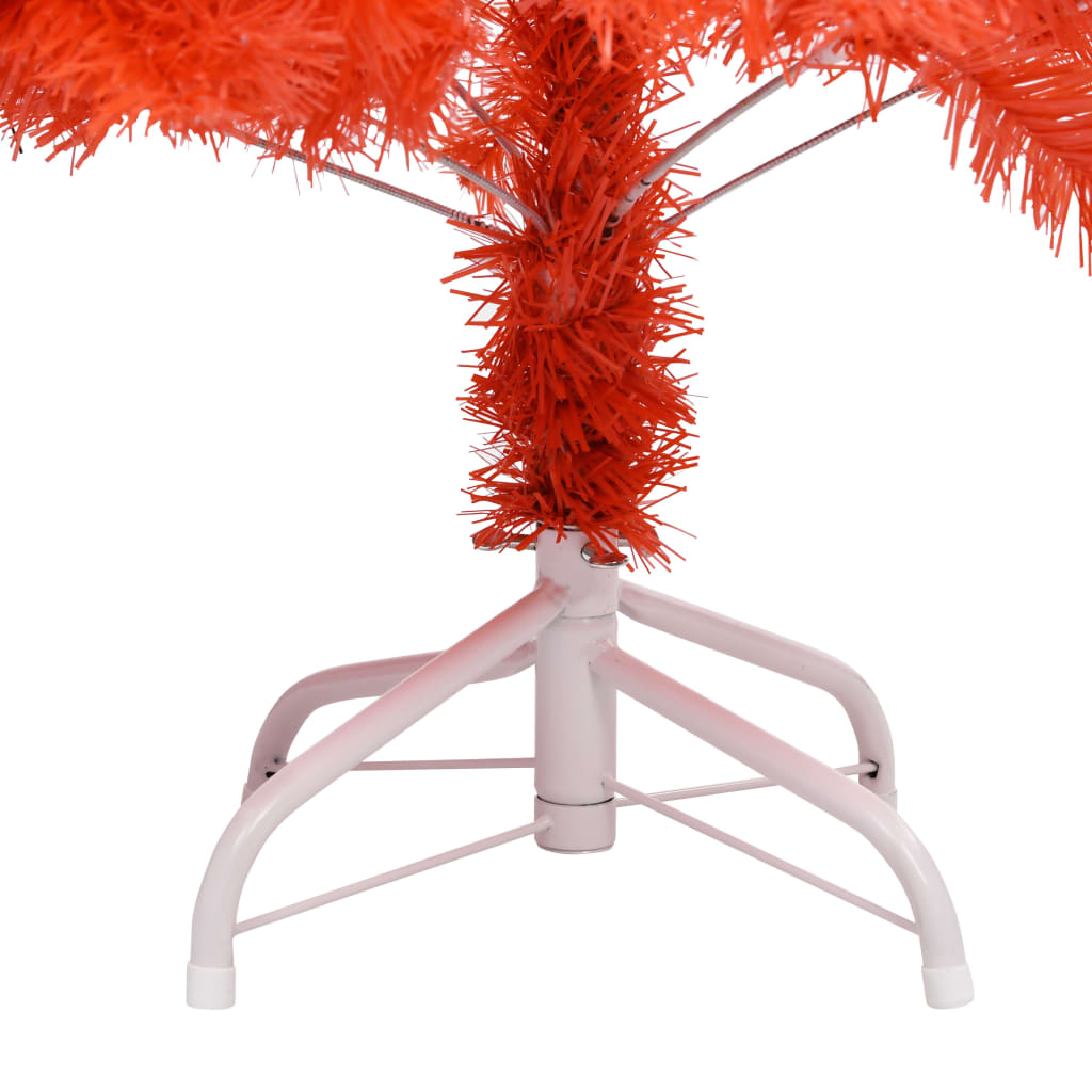 vidaXL Artificial Christmas Tree with LEDs&Ball Set Red 210 cm PVC