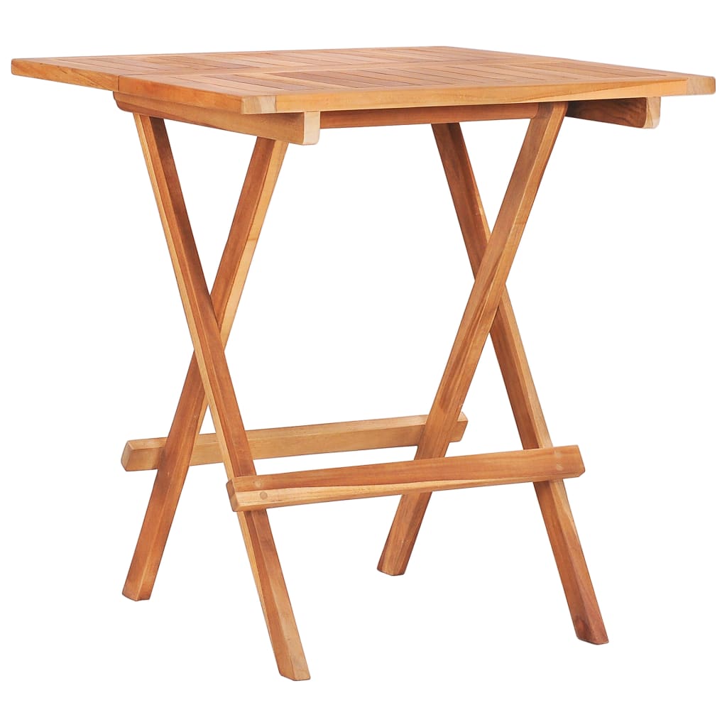 vidaXL Folding Bistro Table 60x60x65 cm Solid Teak Wood vidaXL.co.uk