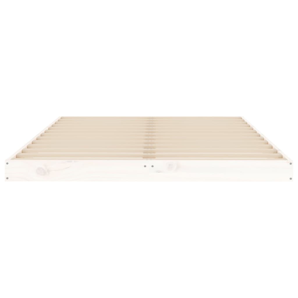 vidaXL Bed Frame White 120x190 cm Small Double Wood Pine