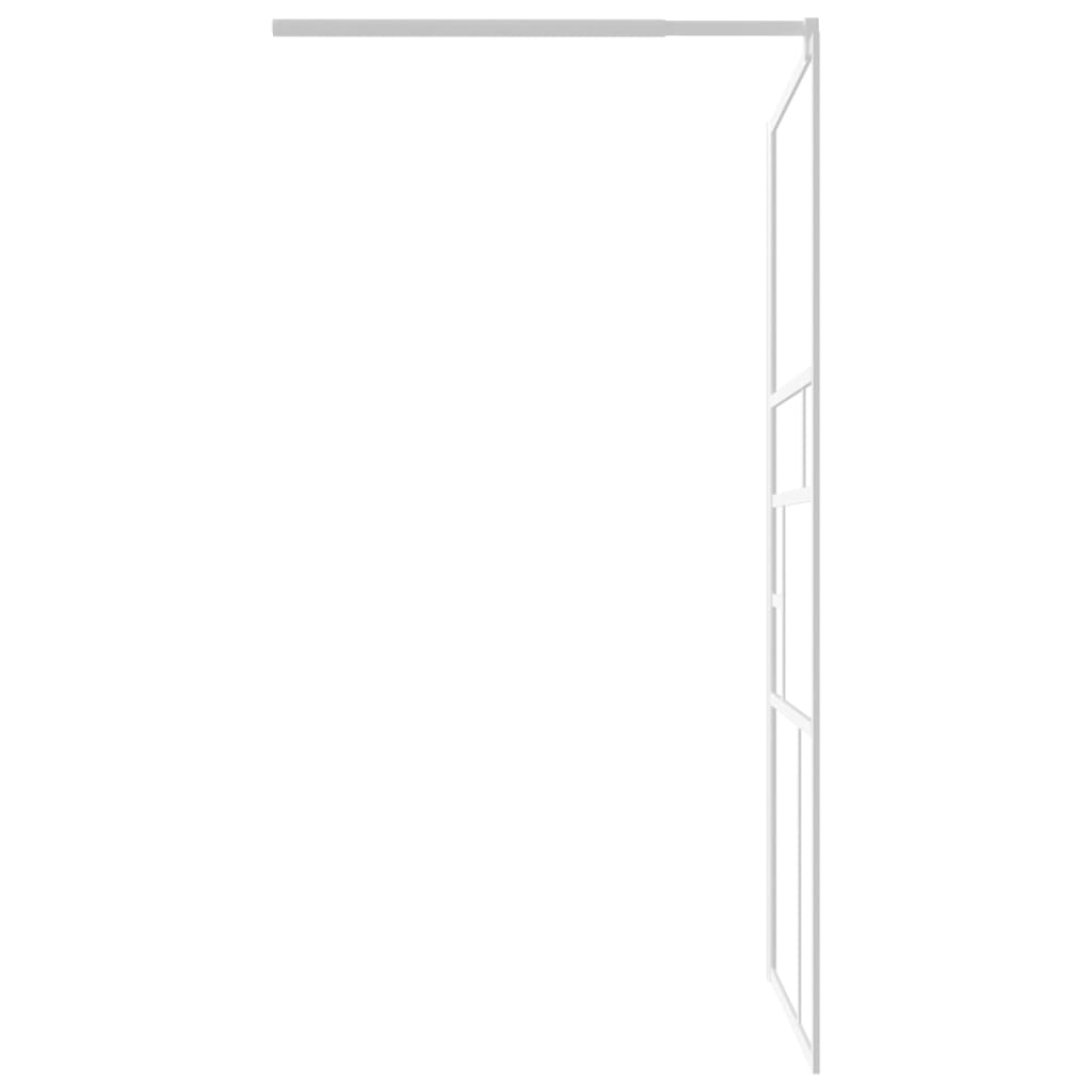 vidaXL Walk-in Shower Wall with Shelf White 100x195 cm ESG Glass&Aluminium