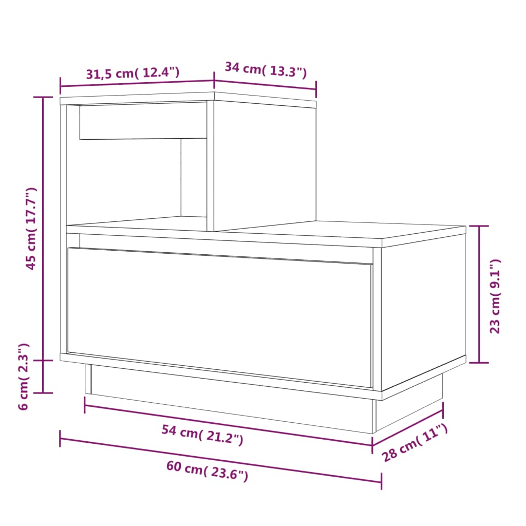 vidaXL Bedside Cabinets 2 pcs Grey 60x34x51 cm Solid Wood Pine