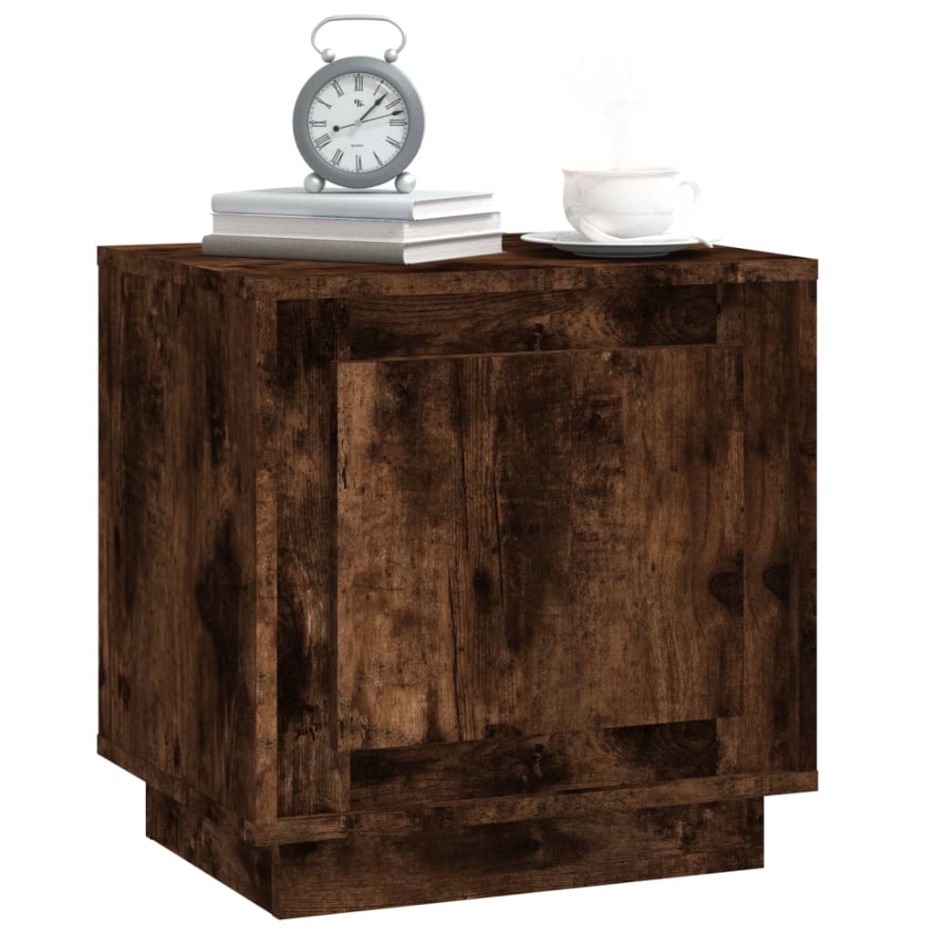 vidaXL Bedside Cabinet Smoked Oak 44x35x45 cm Engineered Wood