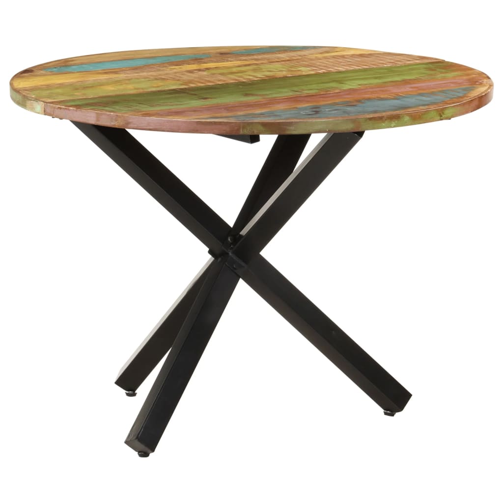 vidaXL Dining Table Round 100x100x75 cm Solid Reclaimed Wood