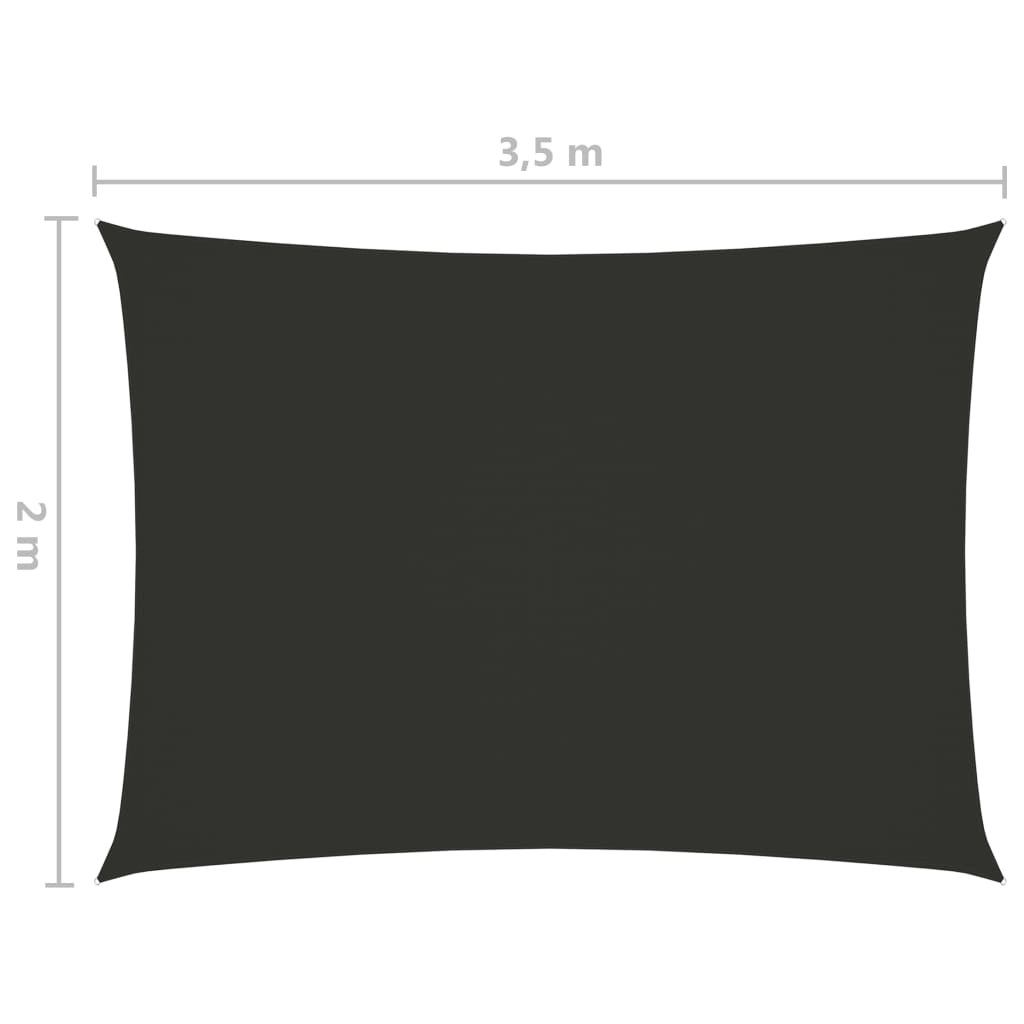 vidaXL Sunshade Sail Oxford Fabric Rectangular 2x3.5 m Anthracite