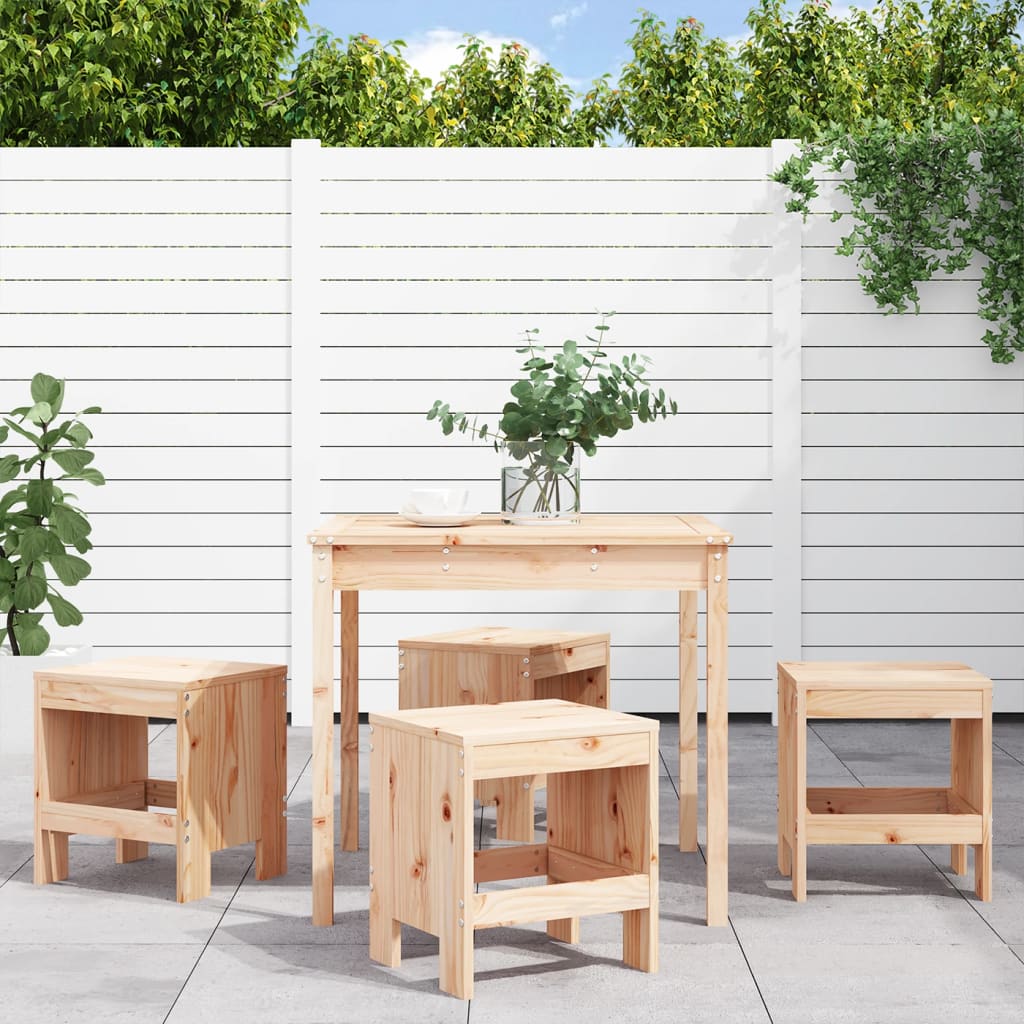 vidaXL 5 Piece Garden Dining Set Solid Wood Pine