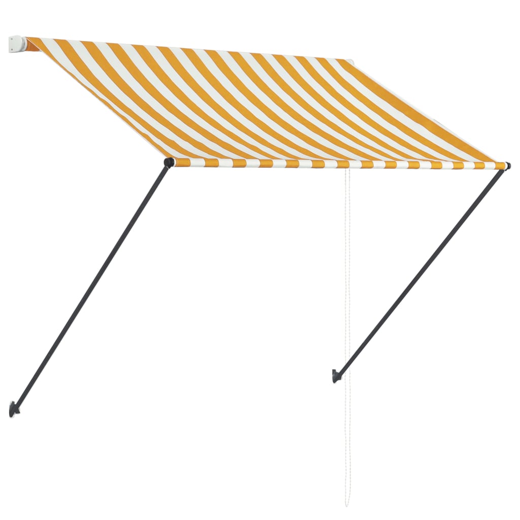 vidaXL Retractable Awning with LED 150x150 cm Yellow and White